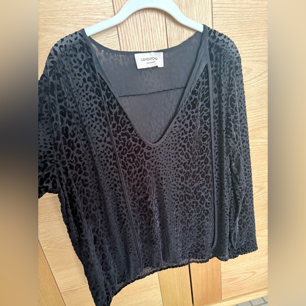 Women’s Loyd/Ford Palm Springs Leopard Print Black Blouse - Size 8